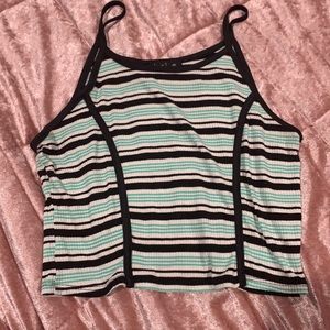 Striped cropped tank top